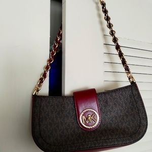Michael Kors Handbag |Small |Burgundy Black and Gold